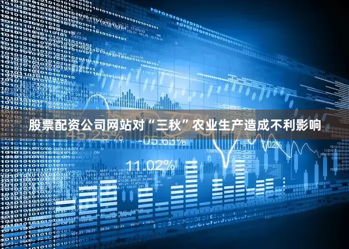 股票配资公司网站对“三秋”农业生产造成不利影响